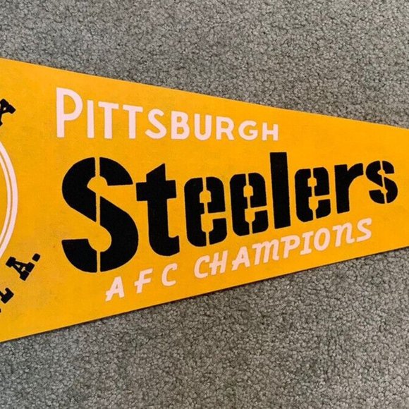 1975 Hi Grade! PITTSBURGH STEELERS SUPER BOWL Football 30” PENNANT SUPER BOWL IX - Picture 1 of 3